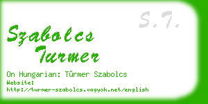 szabolcs turmer business card